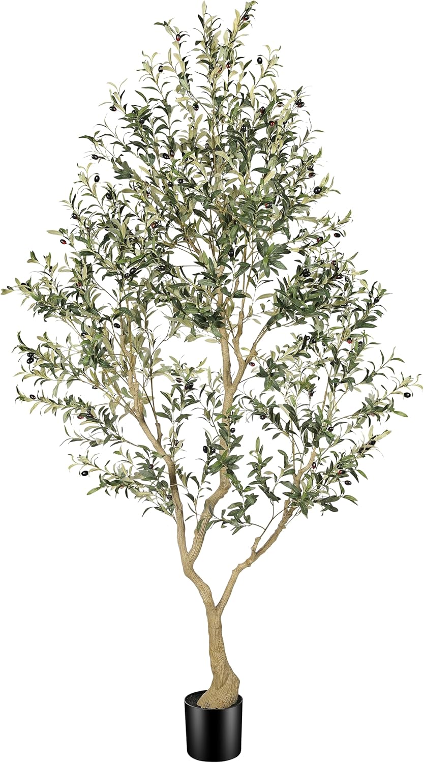 8ft Faux Olive Tree + Basket